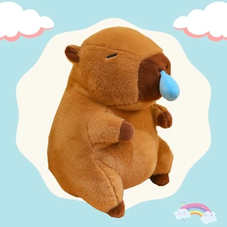 Gấu Bông Capybara chảy nước mũi đáng Yêu, Chuột lang Capy bara mũi rút có thể kéo ra được, chất liệu lông mịn