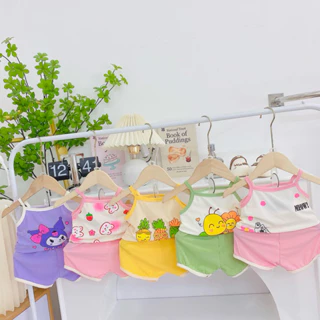 Bộ đồ dây hè cho bé gái size 7-17kg chất sợ tre cotton xịn mềm mịn cho bé