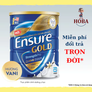 Sữa Ensure Gold bột có HMB YBG 800g Vani, ít ngọt - Hàng chính hãng