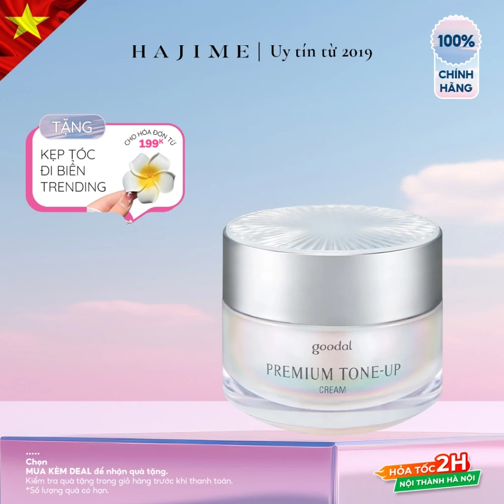 Kem Dưỡng Trắng Goodal Premium Snail Tone-Up Cream Nâng Tone Da Tức Thì HAJIME COSMETICS Hũ 30ml.