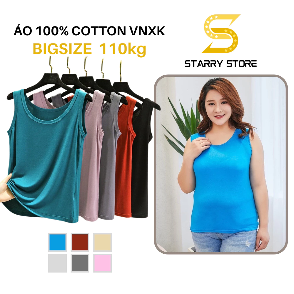 Áo thun phông ba lỗ bigsize 110kg nam nữ VNXK (Hàng Xuất Khẩu Dư Xịn) 100% cotton thoáng mát THANH LÝ XẢ KHO LẺ SIZE