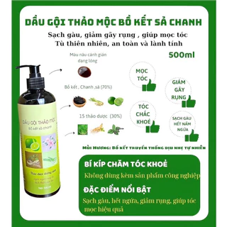 Dầu Gội Bồ Kết Sả Chanh cho chị em sau sinh, chống tụng tóc 500ml