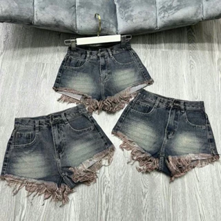 Quần Short Jeans Nữ Lưng Cao Lưng Cao Chất Vãi Dày Dặn