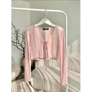 Áo Cardigan cột nơ