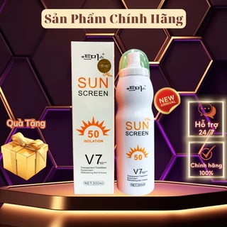 Xịt chống nắng trắng da Sun Screen V7 nâng tone chống nước không bết dính SPF50 - HCY