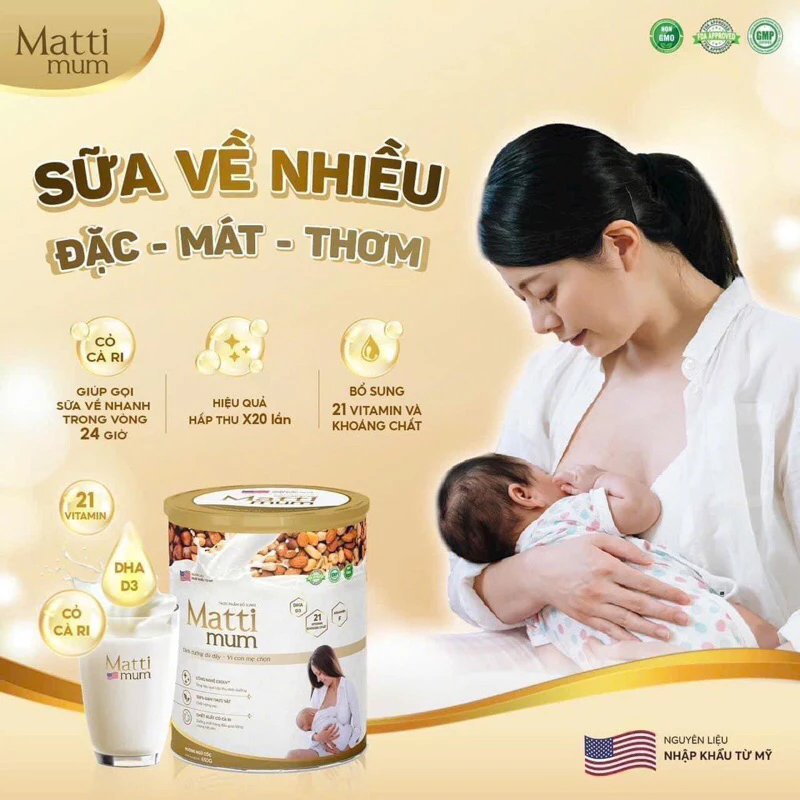 [Chính hãng]Sữa hạt lợi sữa Matti Mum cho mẹ sau sinh 650g
