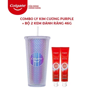 [HB gift] Combo quà Ly kim cương Purple + Bộ 2 kem đánh răng Optic White 46g