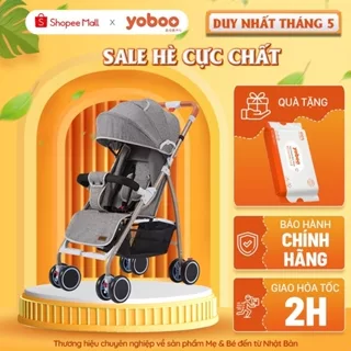 Xe đẩy gấp gọn cho bé Yoboo YB-0067 bánh xe có phanh, tựa lưng chống gù điều chỉnh nhiều góc độ - Hàng chính hãng