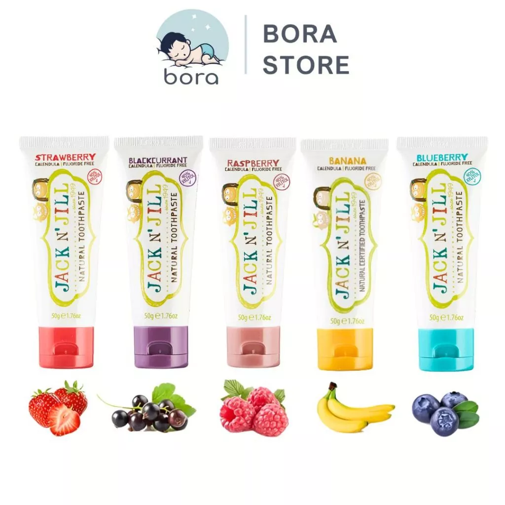 Kem đánh răng cho bé hữu cơ Jack N' Jill Úc Organic chính hãng, cho bé trên 6 tháng, có thể nuốt