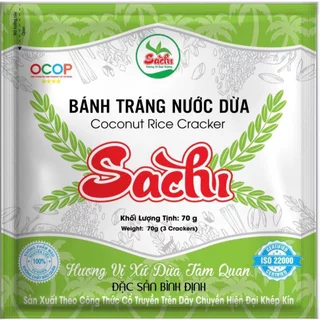 Bánh tráng nước dừa nướng sẵn Sachi hộp 5 gói