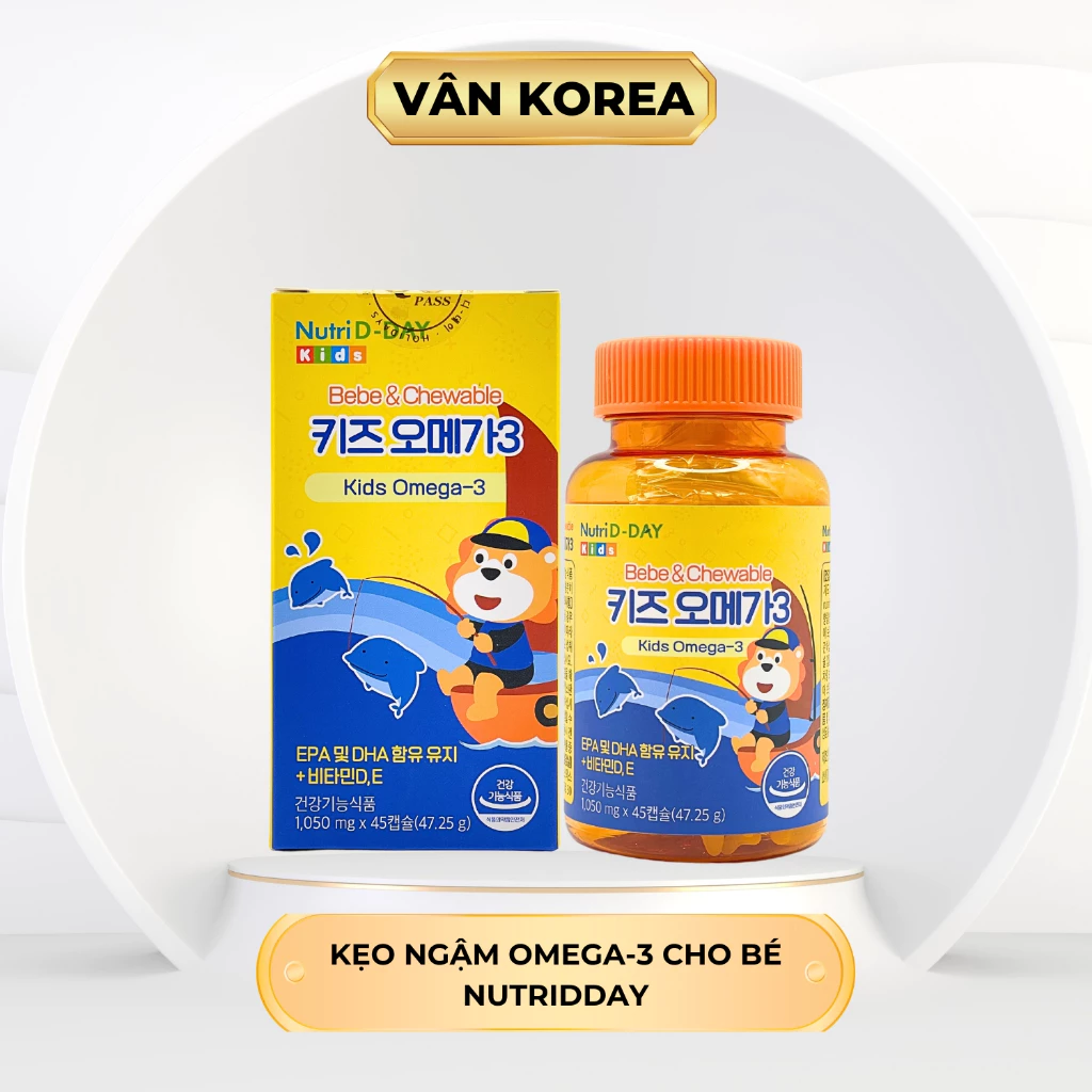 Viên dầu cá Omega 3 Baby Nutriday Dành Cho Bé Phát Triển Trí Não, Sáng Mắt