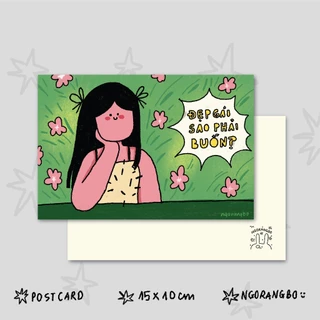 Thiệp lời nhắn vui vẻ, Postcard lời nhắn nhủ tặng bạn bè - Ngorangbo.artwork