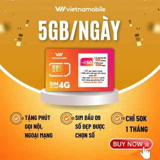 Sim 4G Vietnamobile ưu đãi Data 150GB/tháng. Tặng phút gọi miễn phí, Đăng ký chính chủ không lo mất sim