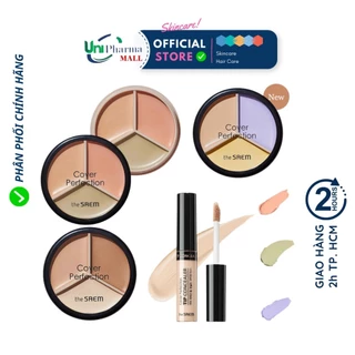 Bảng che khuyết điểm triệt sắc 3 ô đa năng The Saem Cover Perfection Triple Pot