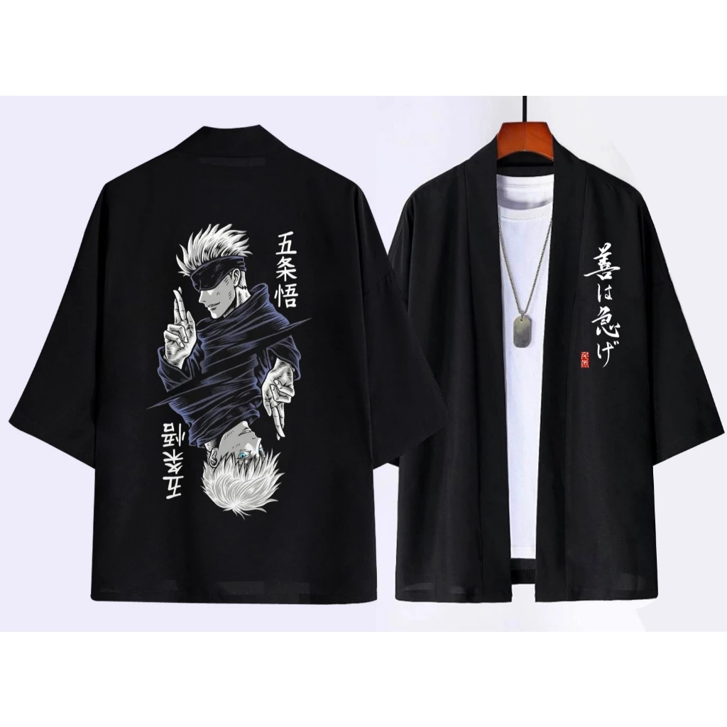 áo kimono Anime Jujutsu Kaisen Gojo Satoru phong các Nhật Bản Unisex, áo Anime Jujutsu Gojo Satoru