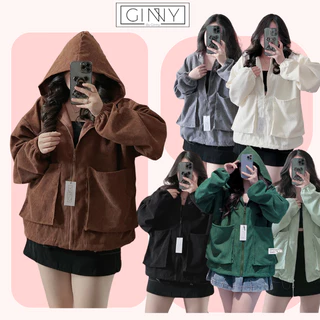 Áo khoác nhung túi hộp GINNY AKN-TL03 phiên bản đặc biệt | Siêu hot trend | Chất liệu cao cấp (CHÍNH HÃNG by Ginny)