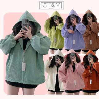 Áo Khoác Nhung Tăm ULZZANG 2 Lớp | Chống nắng tốt | Kèm Hình Thật | GINNY.VN