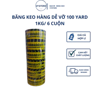 Băng keo, COMBO 6 CUỘN băng keo dán hàng dễ vỡ 100 yard 6 CUỘN - VYSTORE