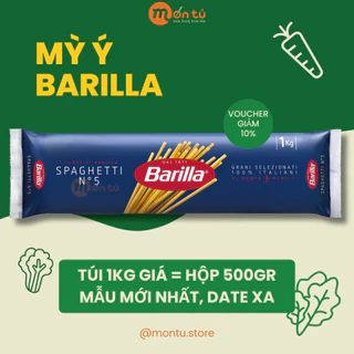 [DATE 2026] Mỳ Ý Barilla Spaghetti sợi hình ống số 5 nhập khẩu Italia Mì Ý, Mỳ trộn Spaghetti Túi 1KG