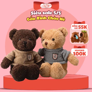 Gấu bông teddy head tales, teddy head tales bông len mini cao cấp Tazin