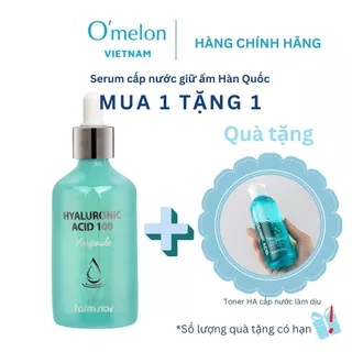 Serum HA Farmstay Hyaluronic Acid 100 Ampoule dưỡng ẩm cấp nước tức thì căng mướt da 100ml