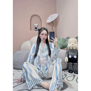 Bộ ngủ pijama nữ Thỏ Sóng lụa xước Sam