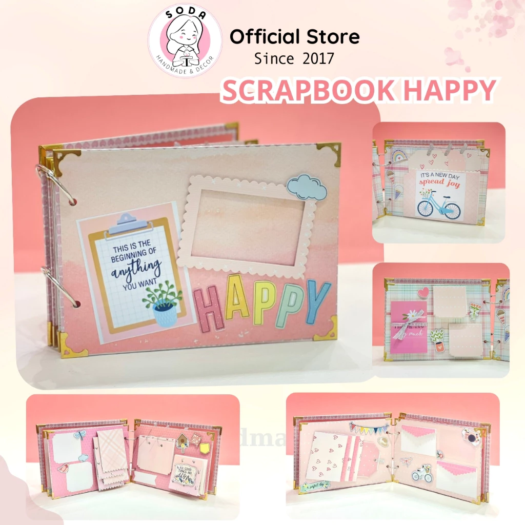 SCRAPBOOK “HAPPY DAY” Album ảnh Handmade kỷ niệm tặng bạn bè, người thân...