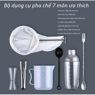 Bộ combo 7 dụng cụ pha chế, làm trà chanh, làm trà tắc, trà hoa quả, làm cafe