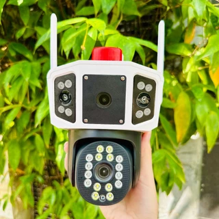 Camera YOOSEE 4 Mắt Xem 3 Khung Hình Nâng Cấp 8.0Mp Rõ Nét, Xoay 360 Độ- Đàm Thoại 2 Chiều- Báo Động Chống Trộm