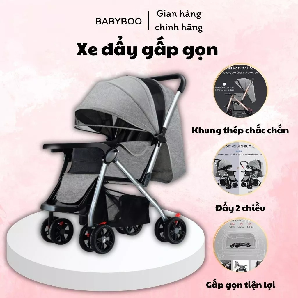 Xe Đẩy Cho Bé BABYBOO , Xe Đẩy Gấp Gọn Dễ Dàng Điều Chỉnh Tư Thế Ngồi