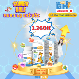 Combo 3 - GH Genki - Viên Nhai Kích Hoạt Gen Tăng Chiều Cao - Lọ 90 viên - Nhật Bản