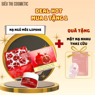 LIPSHE beauty - Mặt nạ ngủ chiết xuất lựu đỏ - dưỡng hồng chống thâm nứt môi,môi căng mọng + Tặng nạ nhau thai cừu