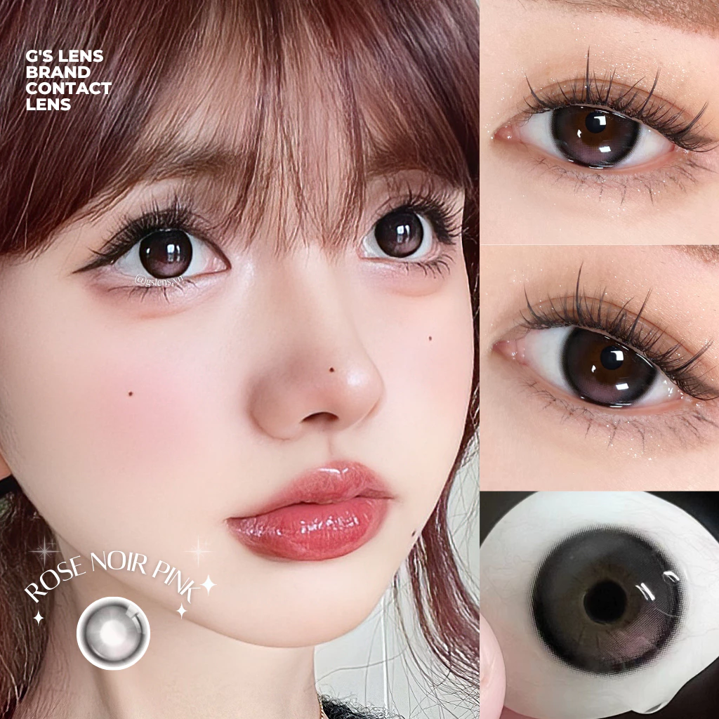 Lens Mắt Kính Áp Tròng Hồng Filter Douyin RORE NOIR PINK Size S 14.2mm Có 0 Đến 8 Độ Cận (LENS NỘI ĐỊA TRUNG)