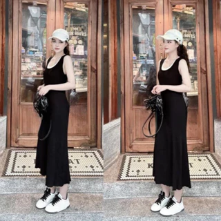 Váy Body Cộc Tay Dáng Dài Phong  Cách Tiểu Thư Hàn Quốc-Tinahouse.2021