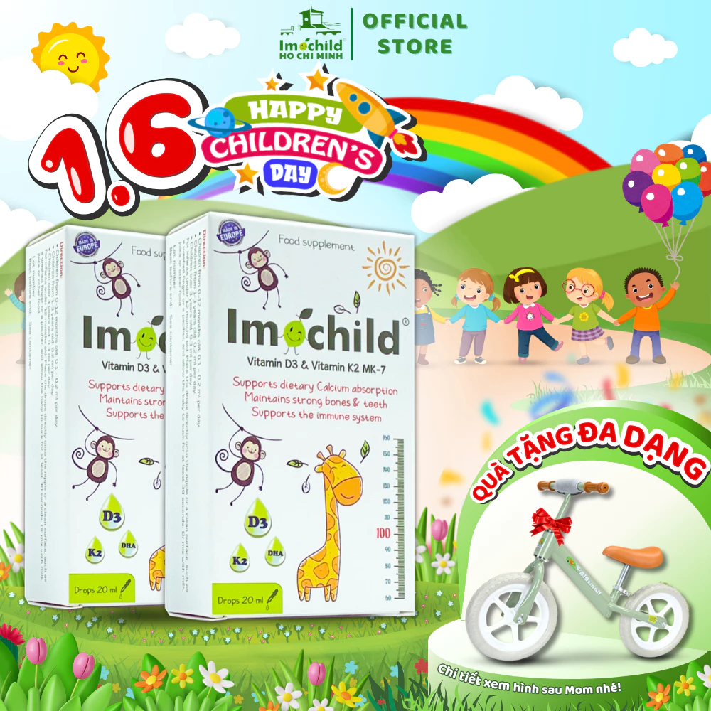 [✨TẶNG ĐÀN PIANO] Combo Mix Vitamin D3K2 MK7 DHA Imochild Bổ Sung Vitamin D3 K2 DHA Cho Bé Phát Triển Chiều Cao Trí Não