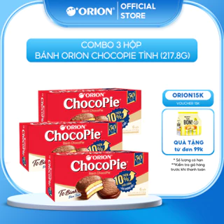 Combo 3 Hộp 6 gói bánh Orion Chocopie Tình vị truyền thống (217,8G)