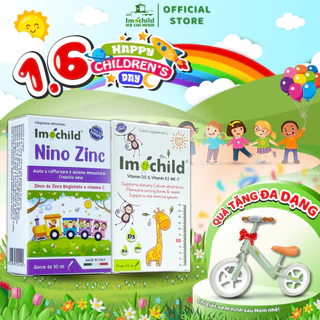 [✨TẶNG ĐÀN PIANO] Combo Mix Kẽm Nhỏ Giọt Hàng Ngày Nino Zinc Imochild Bé Hấp Thu Tốt, Tăng Đề Kháng, Ăn Ngon Ngủ Ngon