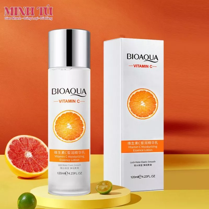 tinh chất dưỡng trắng da mặt Vitamin C Bioaqua 120ml Lotion dưỡng ẩm trắng da mặt Bi179