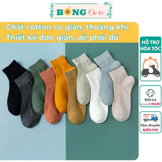 Tất nữ cổ ngắn nhiều màu chất cotton mềm mịn, co giãn 4 chiều phong cách Hàn Quốc TC30 - Vớ BÔNG Cài Tóc