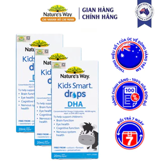 Combo 3 Siro Uống Kids Smart Drops DHA NATURE'S WAY Hỗ Trợ Phát Triển Toàn Diện Cho Não Bộ Của Trẻ 20ml/hộp