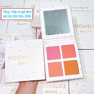 Bảng phấn má hồng MOONSLICE Beauty Blushing Moon 4 ô với tone hồng cam siêu xinh