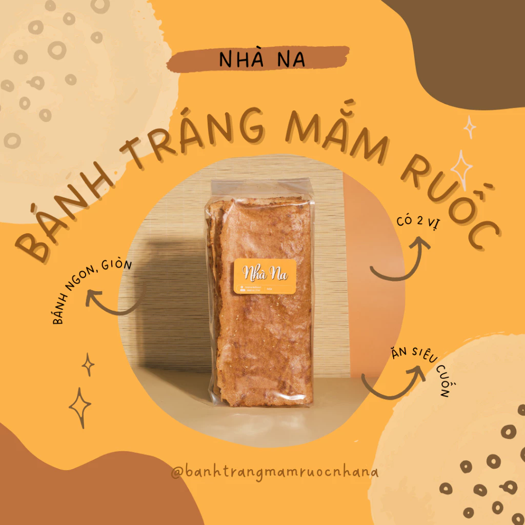 COMBO 8 TÚI Bánh tráng nướng mắm ruốc Đà Lạt 250g| Đồ Ăn Vặt | Nhà Na