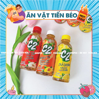 Nước C2 trà đào, trà chanh, trà táo 225ml Date mới - Ăn Vặt Tiến Béo