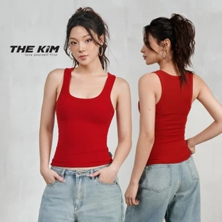 Áo ba lỗ trơn cổ U ( không mút ngực ) THE KIM , áo thun trơn sát nách 3 lỗ cổ vuông T272