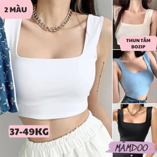 Áo Croptop Hai Dây Bản To Không Tay Sát Nách Cổ Vuông Ôm Body, Áo ba lỗ nữ 2 Dây cổ U Freeship MĂMDOO