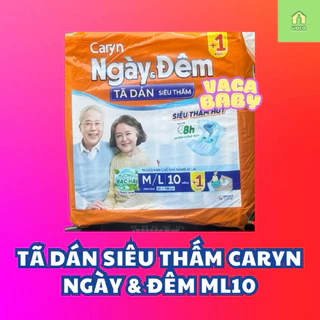 Tã/bỉm DÁN người lớn Caryn giá rẻ ngày & đêm size ML10 miếng hương bạc hà