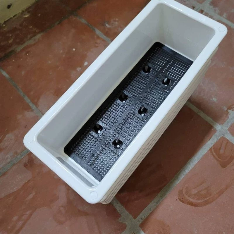 Khay nhựa trồng rau, chậu, máng nhựa trồng rau, hoa, cây cảnh hình chữ nhật 48x20x16 Cm