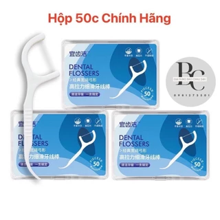 Tăm chỉ nha khoa hộp 50 Cây Dental Flossers tăm chỉ vệ sinh răng miệng