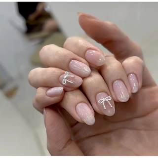 Nailbox nhũ mắt mèo kim cương gắn chamr nơ