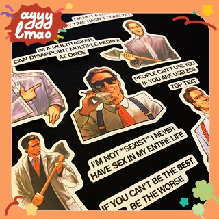 Bộ hình dán Sticker Sigma grindset meme Patrick Bateman [American Psycho]